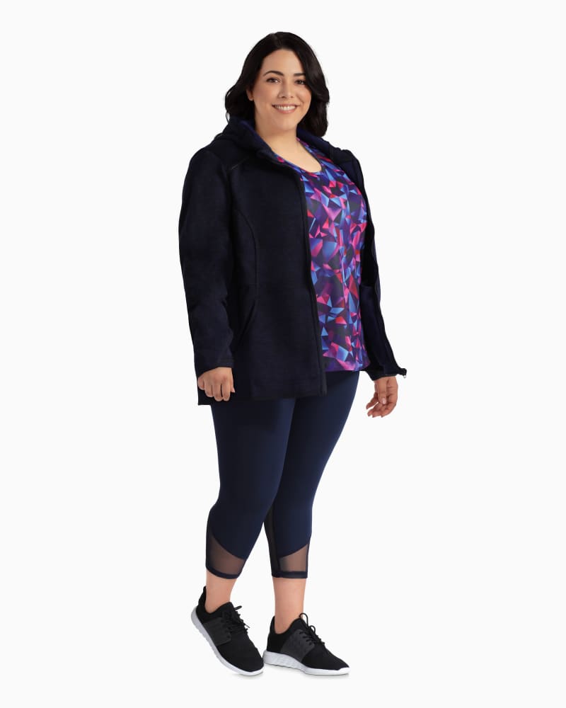 Plus size model with rectangle body shape wearing Violeta Performance Stretch Tank by Lily & Bloome | Dia&Co | dia_product_style_image_id:112517